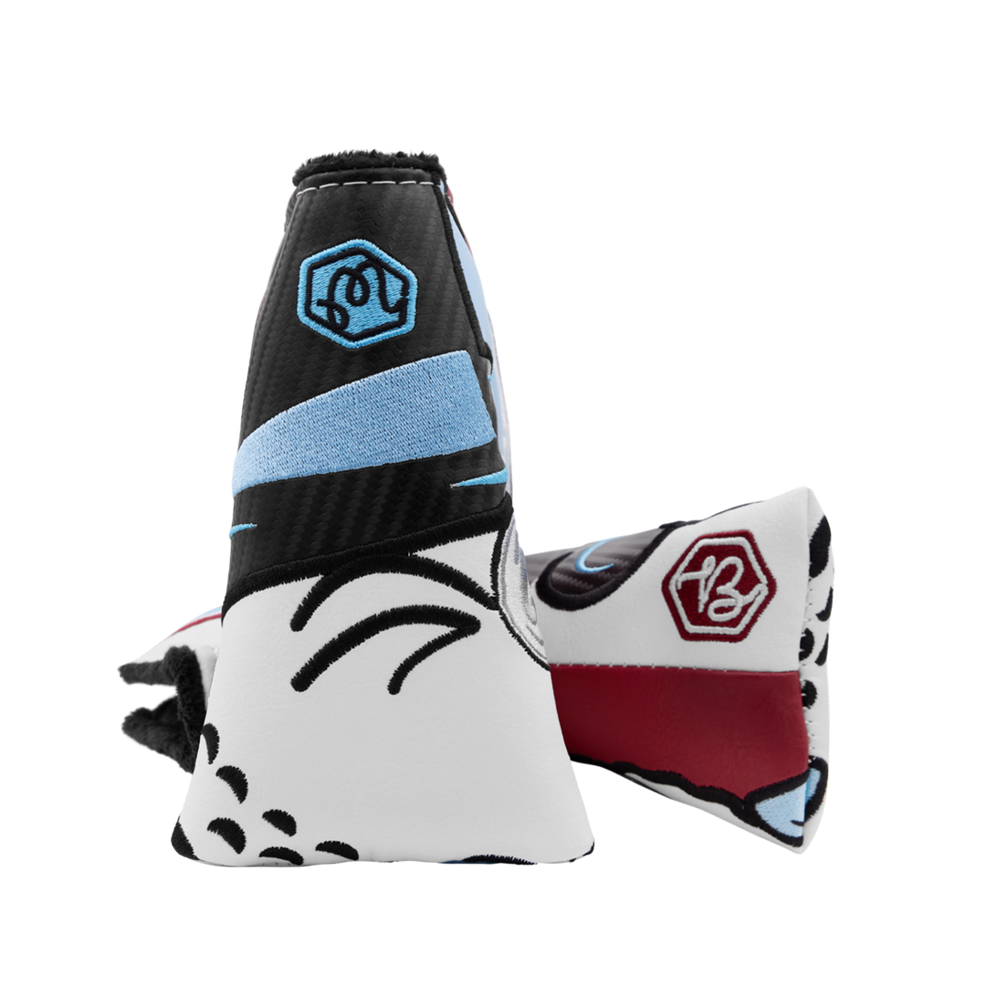 Malbon x Bettinardi Gangster Buckets Maroon &amp; White Blade Putter Headcover-main