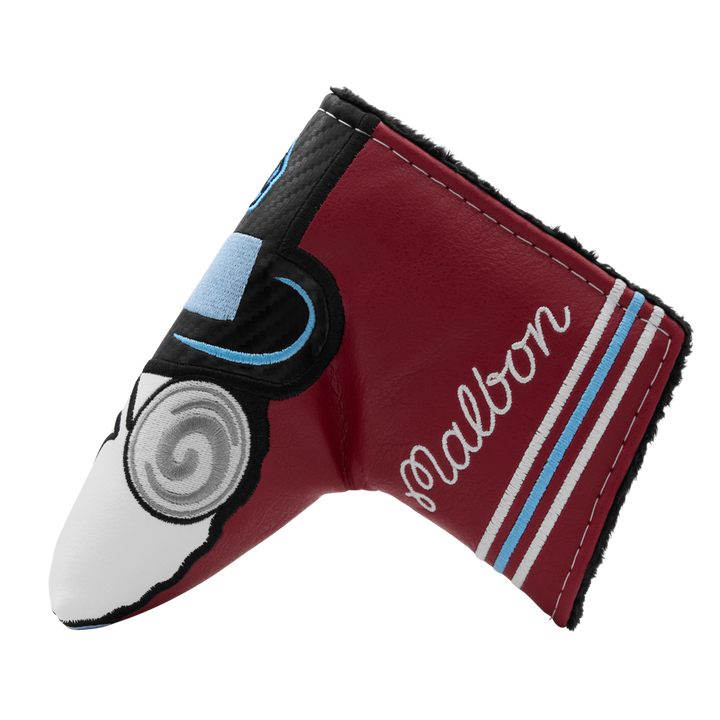 Malbon x Bettinardi Gangster Buckets Maroon &amp; White Blade Putter Headcover- side a