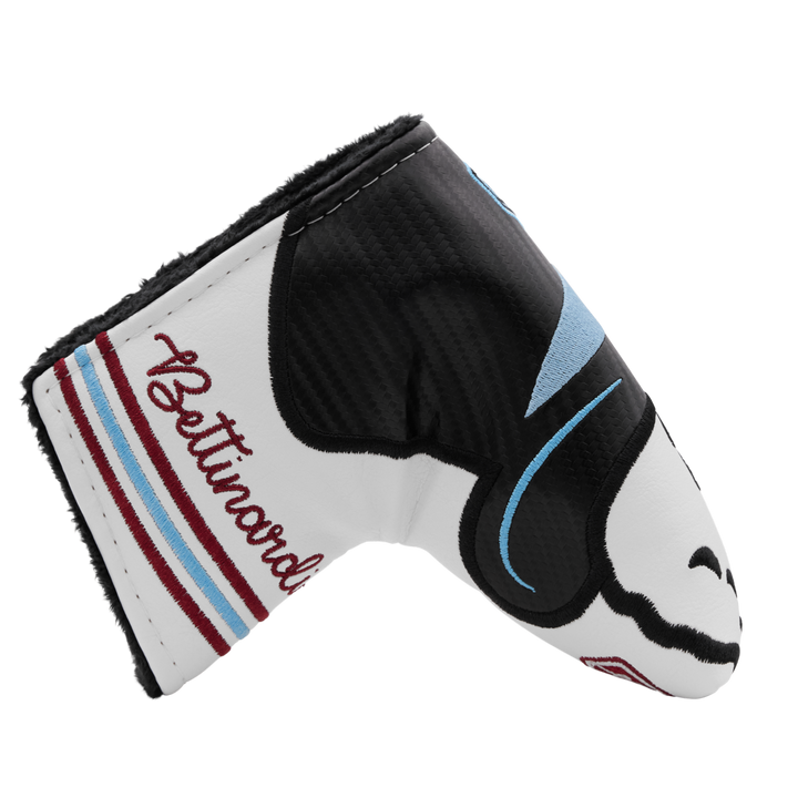Malbon x Bettinardi Gangster Buckets Maroon &amp; White Blade Putter Headcover- side b