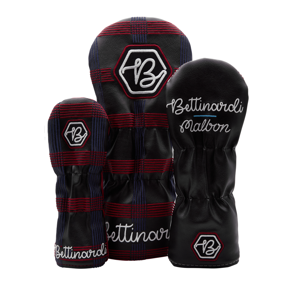 Malbon x Bettinardi Gangster Buckets Maroon & White Plaid Wood Set