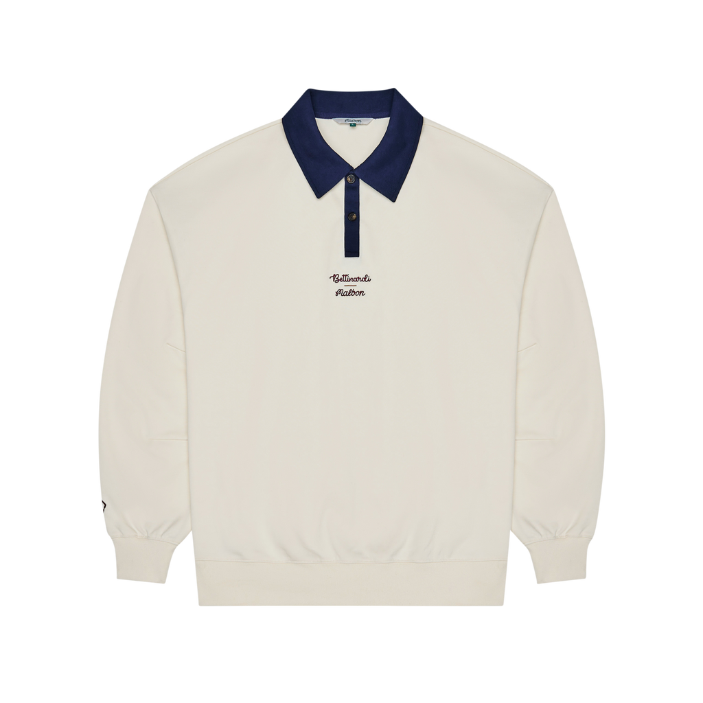 Malbon x Bettinardi Rugby Polo (Egret/Cabernet) | Bettinardi Golf