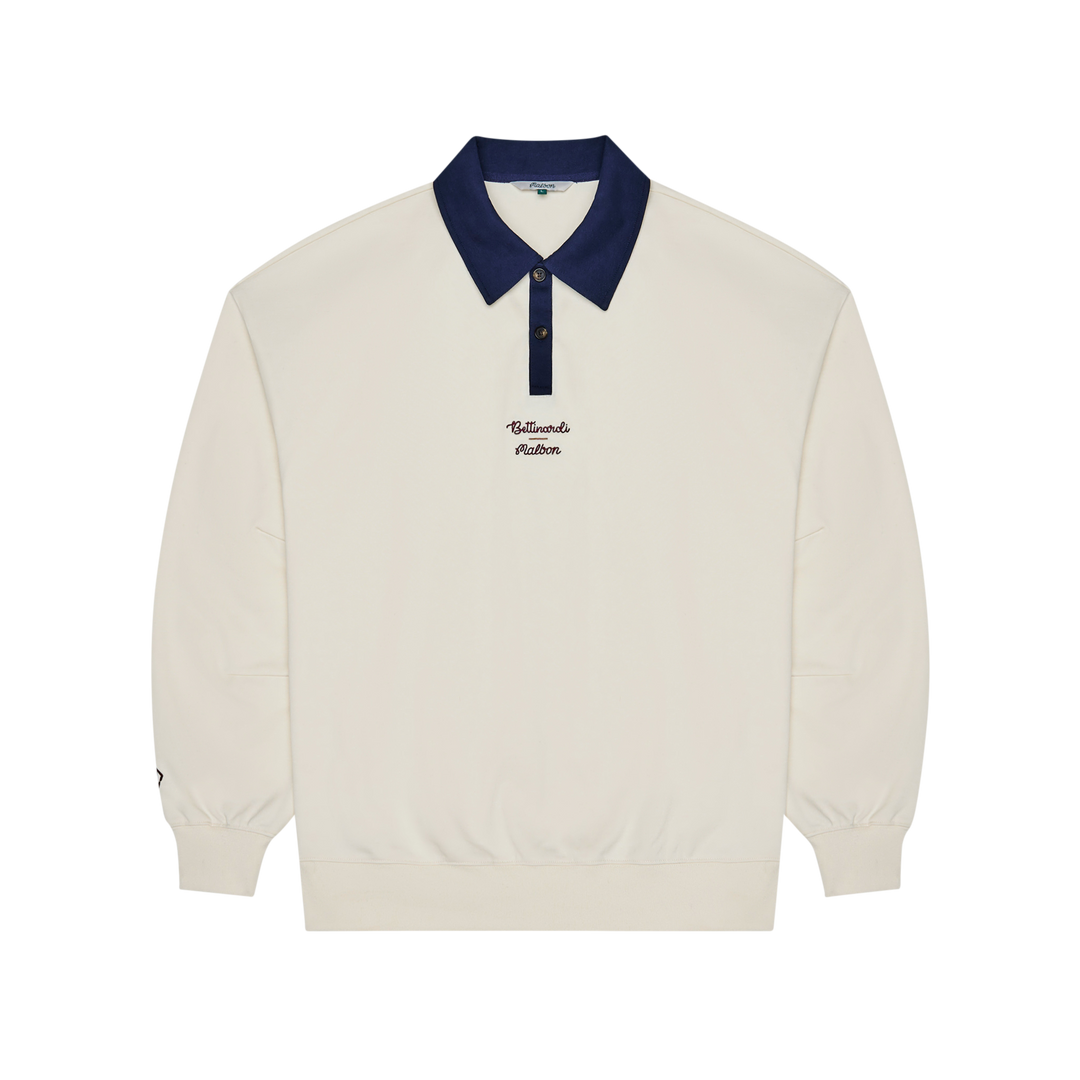 Malbon x Bettinardi Rugby Polo (Egret/Cabernet) | Bettinardi Golf
