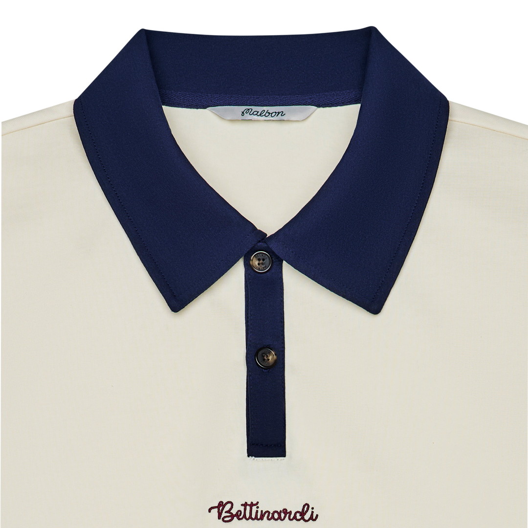Malbon x Bettinardi Rugby Polo (Egret/Cabernet) | Bettinardi Golf