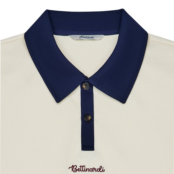 Malbon x Bettinardi Rugby Polo (Egret/Cabernet) | Bettinardi Golf