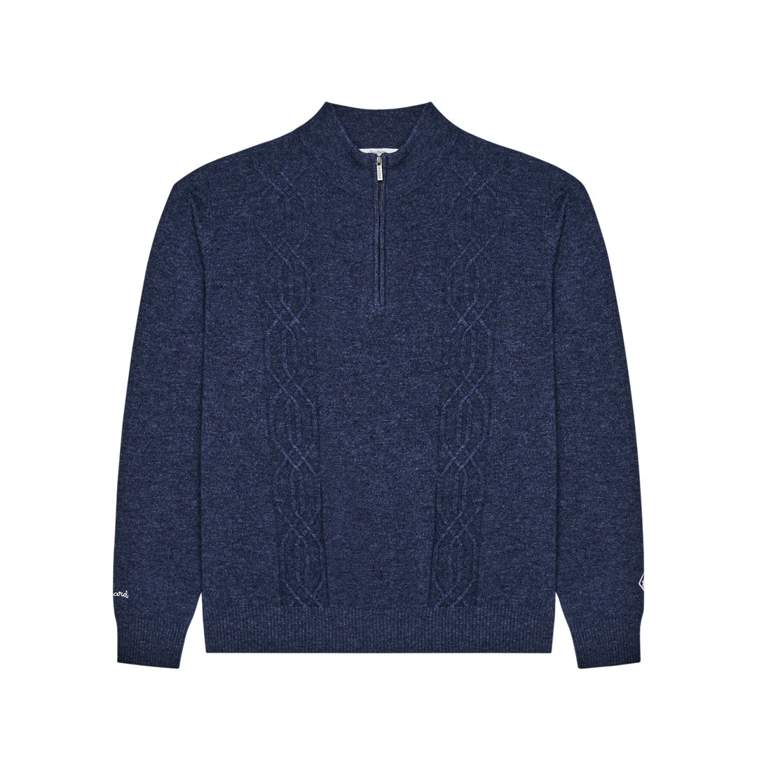 Malbon x Bettinardi Cashmere Blend Quarter Zip (Maritime Blue