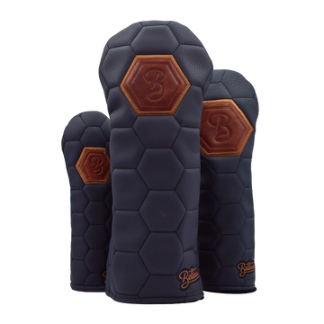 Bettinardi Script Quilted Hex Wood Covers (Navy/Tan)
