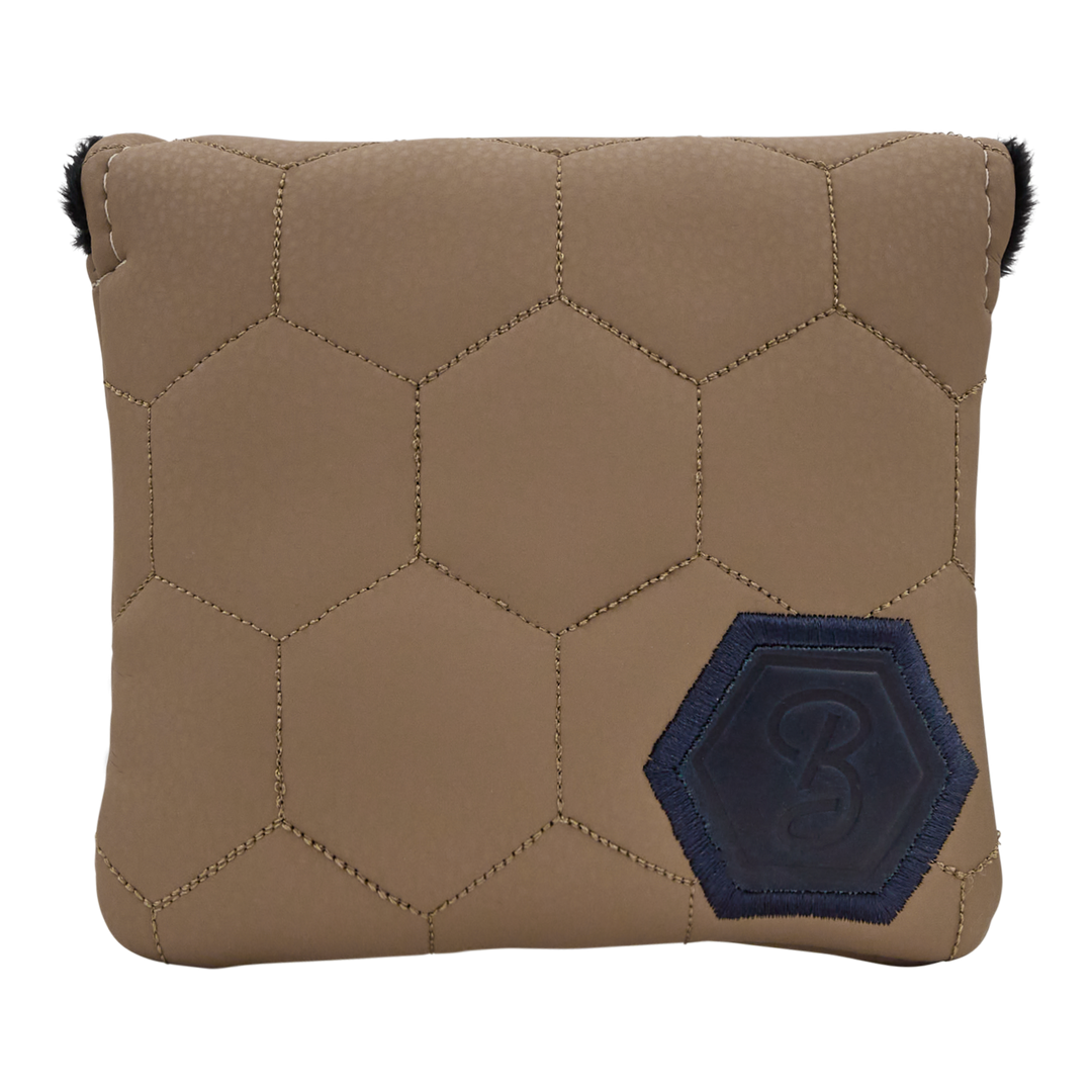 Bettinardi Script Quilted Hex Center Shaft Mallet Headcover (Tan/Navy)
