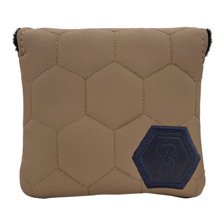 Bettinardi Script Quilted Hex Center Shaft Mallet Headcover (Tan/Navy)