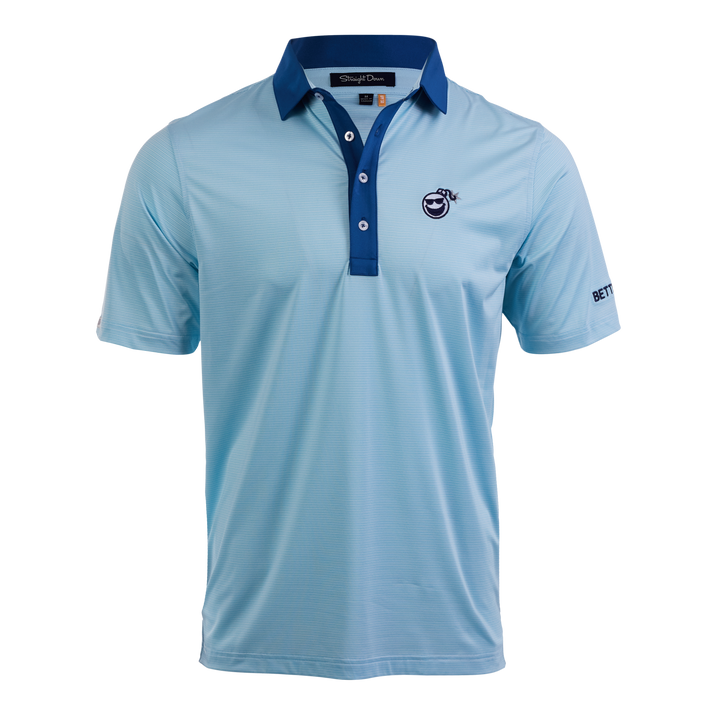Bettinardi Straight Down Sunglasses Bomb Murphy Stripe Polo (Cool Blue)-front