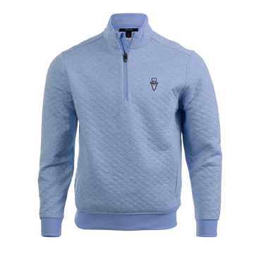 Bettinardi RLX Gangster Wizard Quilted Double-Knit Half-Zip Pullover (Office Blue Heather)- front