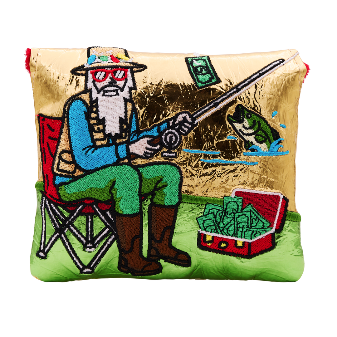 Gone Fishin' F.A.I. Gotcha Wizard Center-Shafted Mallet Putter Headcover- front