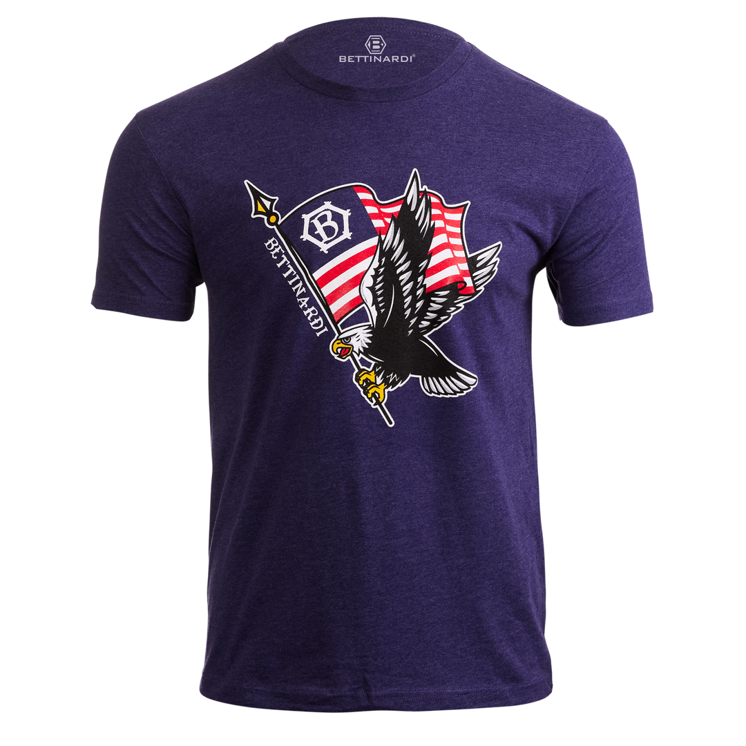 American Traditional Bald Eagle T-Shirt (Navy)-front