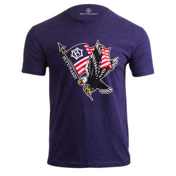American Traditional Bald Eagle T-Shirt (Navy)-front