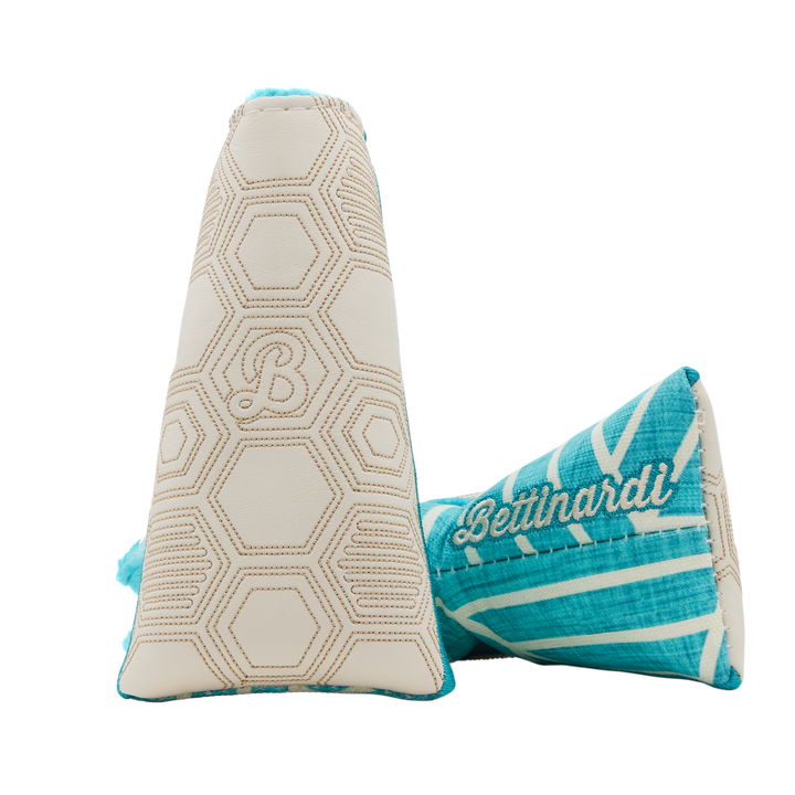 Script Hex B Geometric Honeycomb Blade Putter Headcover (Teal/Cream)