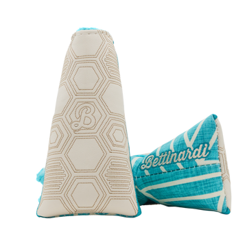 Script Hex B Geometric Honeycomb Blade Putter Headcover (Teal/Cream)