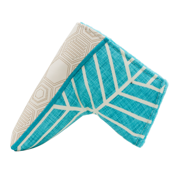 Script Hex B Geometric Honeycomb Blade Putter Headcover (Teal/Cream)