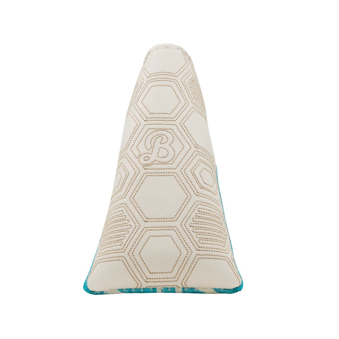Script Hex B Geometric Honeycomb Blade Putter Headcover (Teal/Cream)