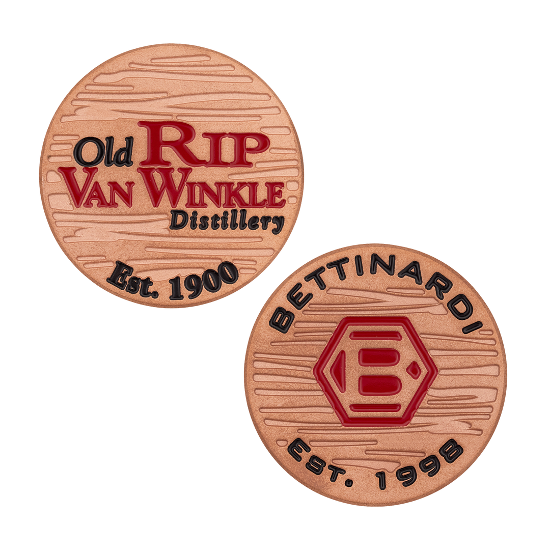 Old Rip Van Winkle x Bettinardi Copper Patina Ball Marker- front and back