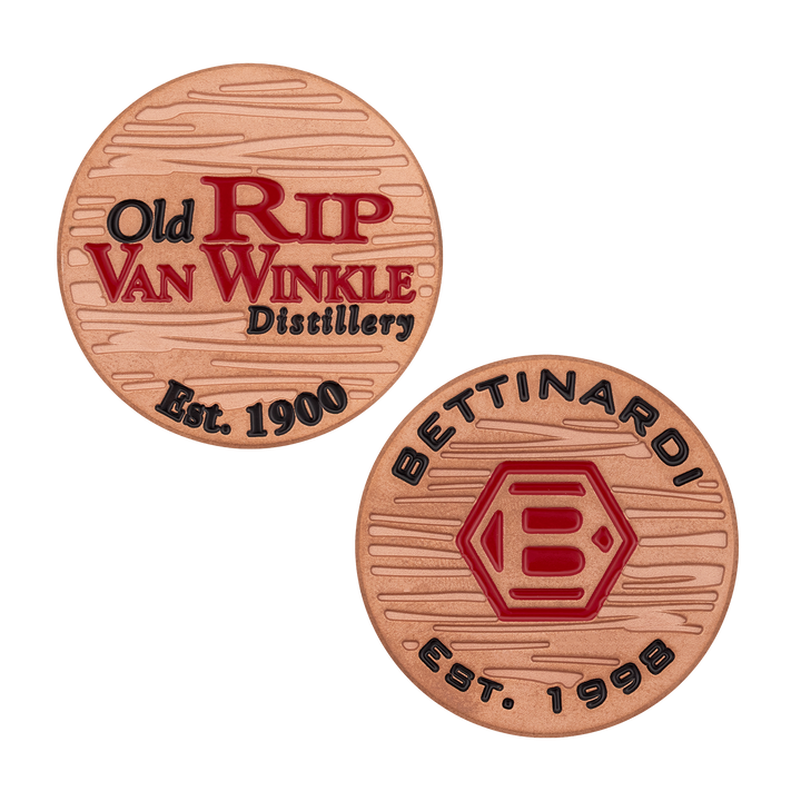 Old Rip Van Winkle x Bettinardi Copper Patina Ball Marker- front and back