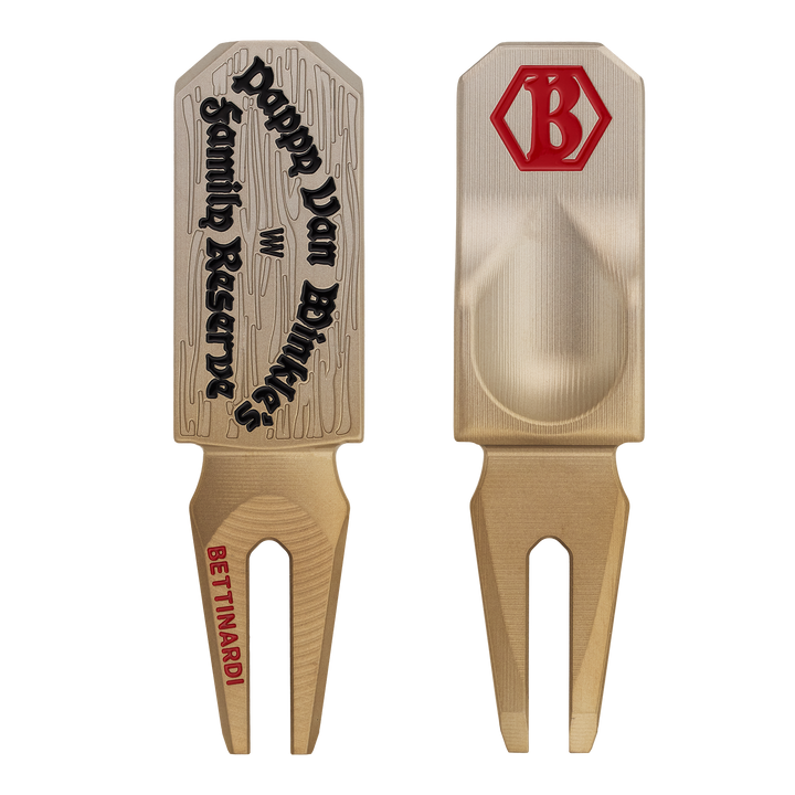 Old Rip Van Winkle x Bettinardi Torched Gradient Divot Tool- front and back