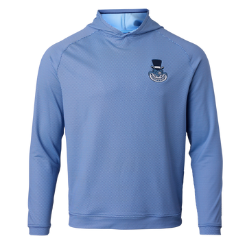 Bettinardi Peter Millar Gangster Cat Pine Houndstooth Performance Hoodie (Sport Navy)- front