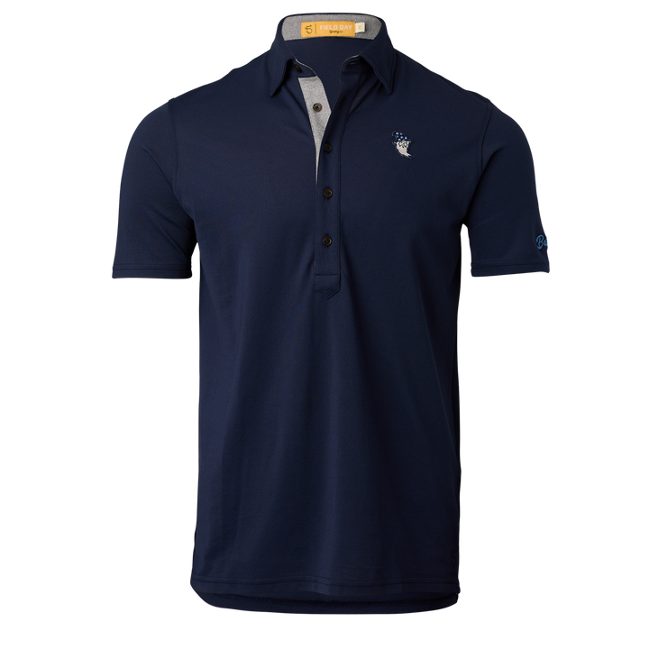 Bettinardi x Field Day Sporting Co. Wizard Runboy Ford 5 Button Polo (Navy)- front