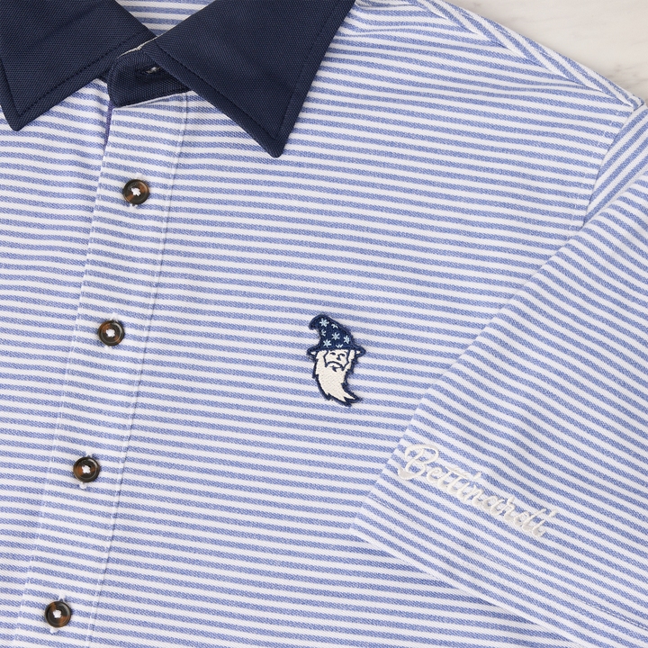 Bettinardi x Field Day Sporting Co. Wizard Ford 5 Button Striped Polo (Adler/Heather White)