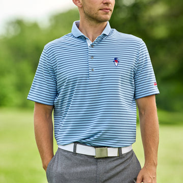 Bettinardi Greyson Gangster Wizard Macabee Striped Polo (Wolf Blue/Vintage Indigo)