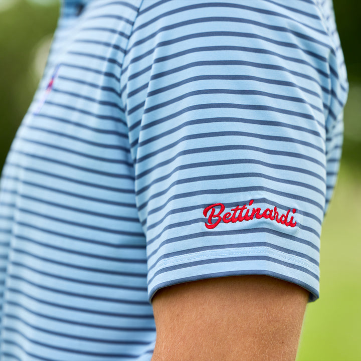 Bettinardi Greyson Gangster Wizard Macabee Striped Polo (Wolf Blue/Vintage Indigo)