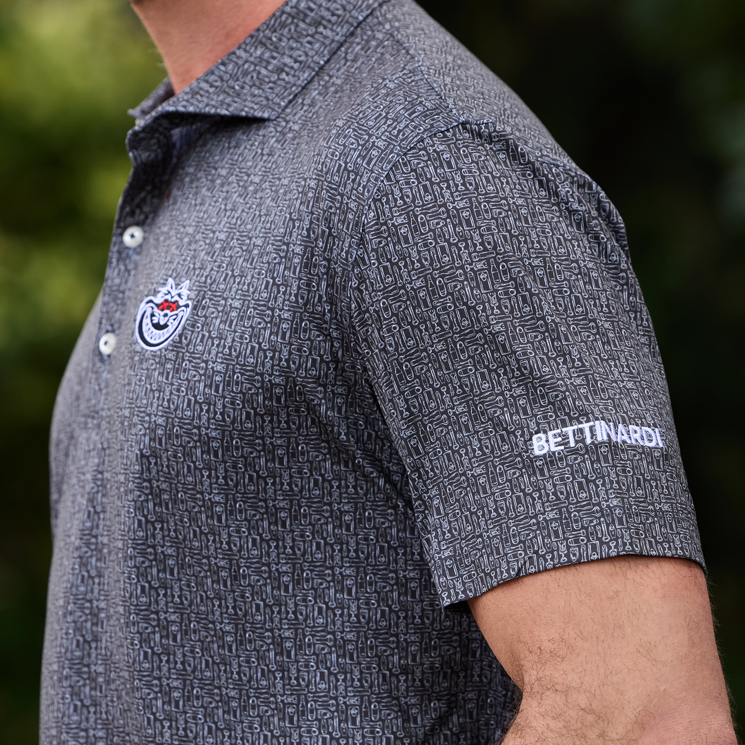 Bettinardi Johnnie-O Poison Fat Cat Popping Tops Performance Polo (Black)