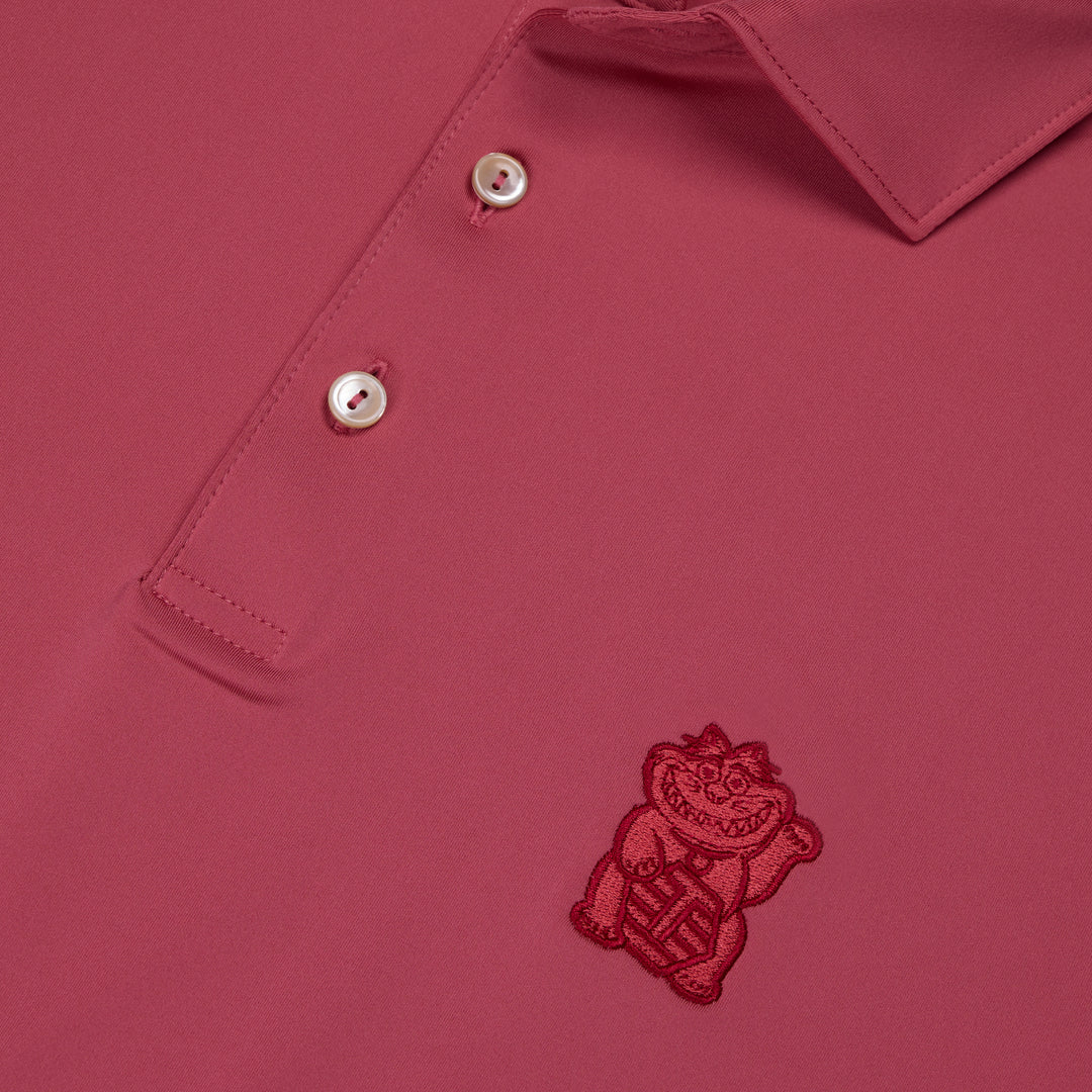 Bettinardi Peter Millar T-Hive Lucky Cat Solid Performance Jersey Polo (Chili Red)