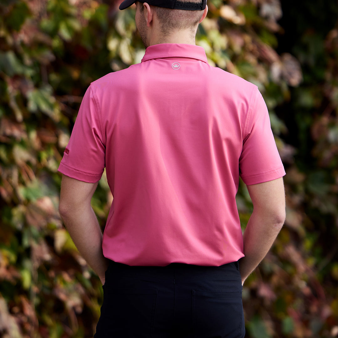 Bettinardi Peter Millar T-Hive Lucky Cat Solid Performance Jersey Polo (Chili Red)