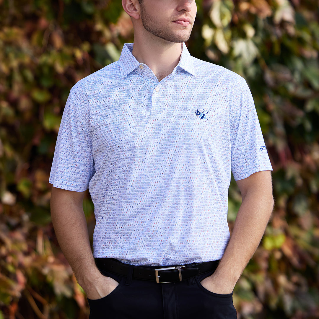 Bettinardi Peter Millar Poison Stinger Featherweight Cornhole Performance Polo (White)