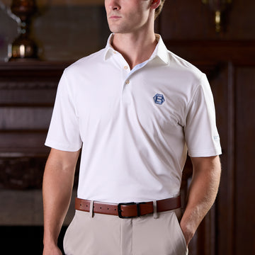 Bettinardi Peter Millar Hex B Solid Performance Jersey Polo (White)