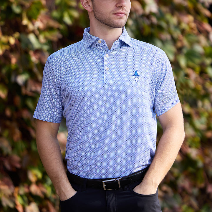 Bettinardi Peter Millar Sunglasses Wizard Barrier Performance Jersey Polo (White/Navy)