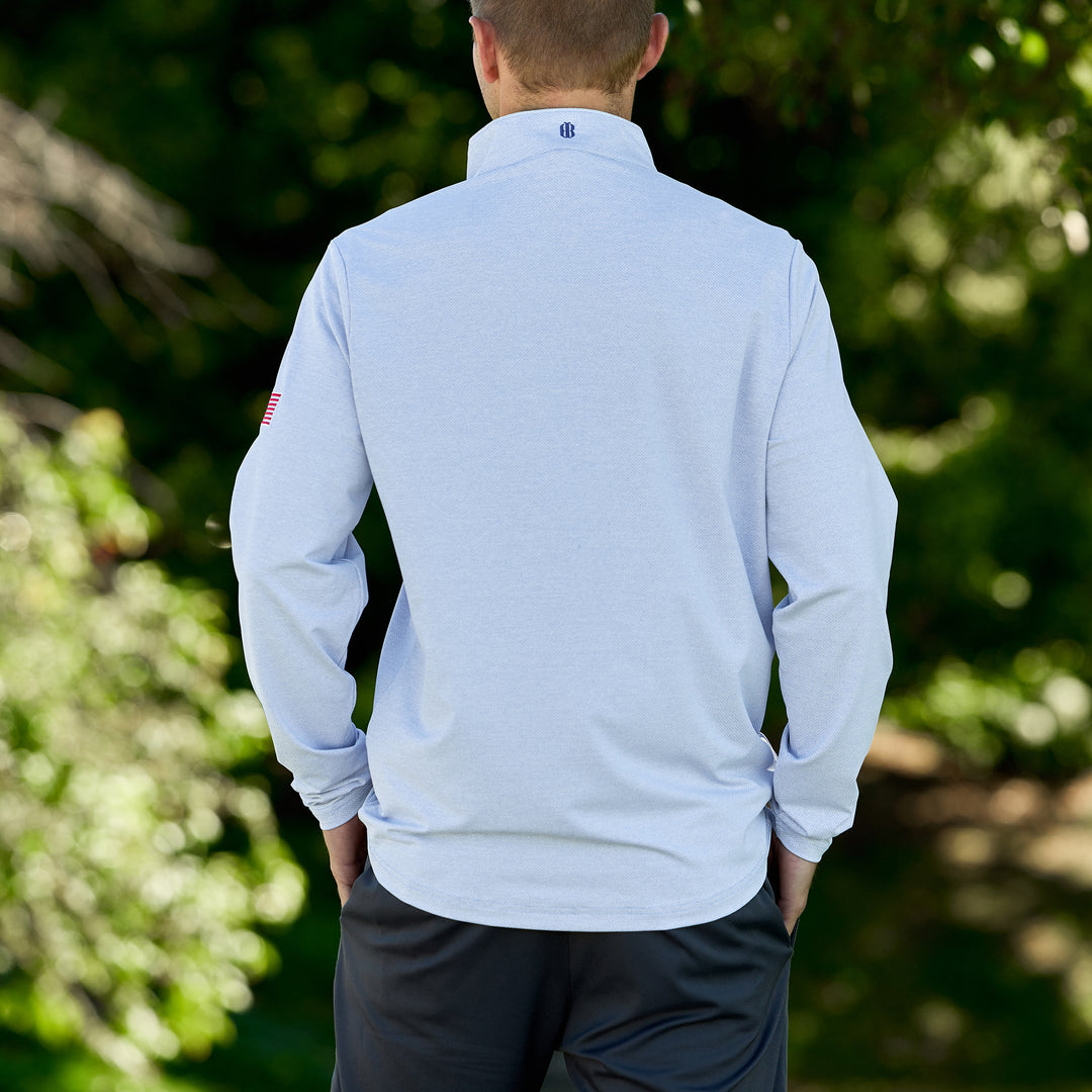 Bettinardi Holderness &amp; Bourne American Flag Bell Pullover (Heathered Vista Blue)