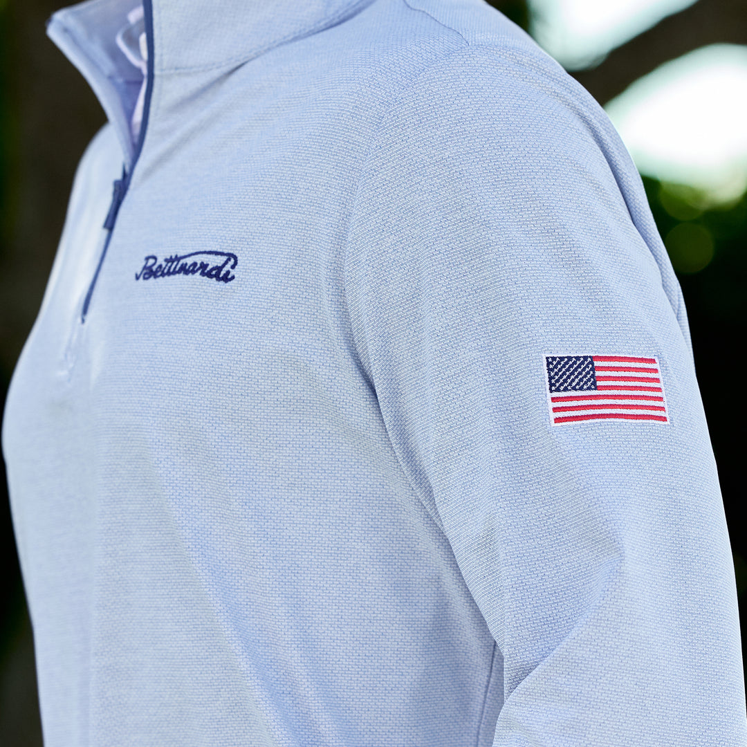 Bettinardi Holderness &amp; Bourne American Flag Bell Pullover (Heathered Vista Blue)