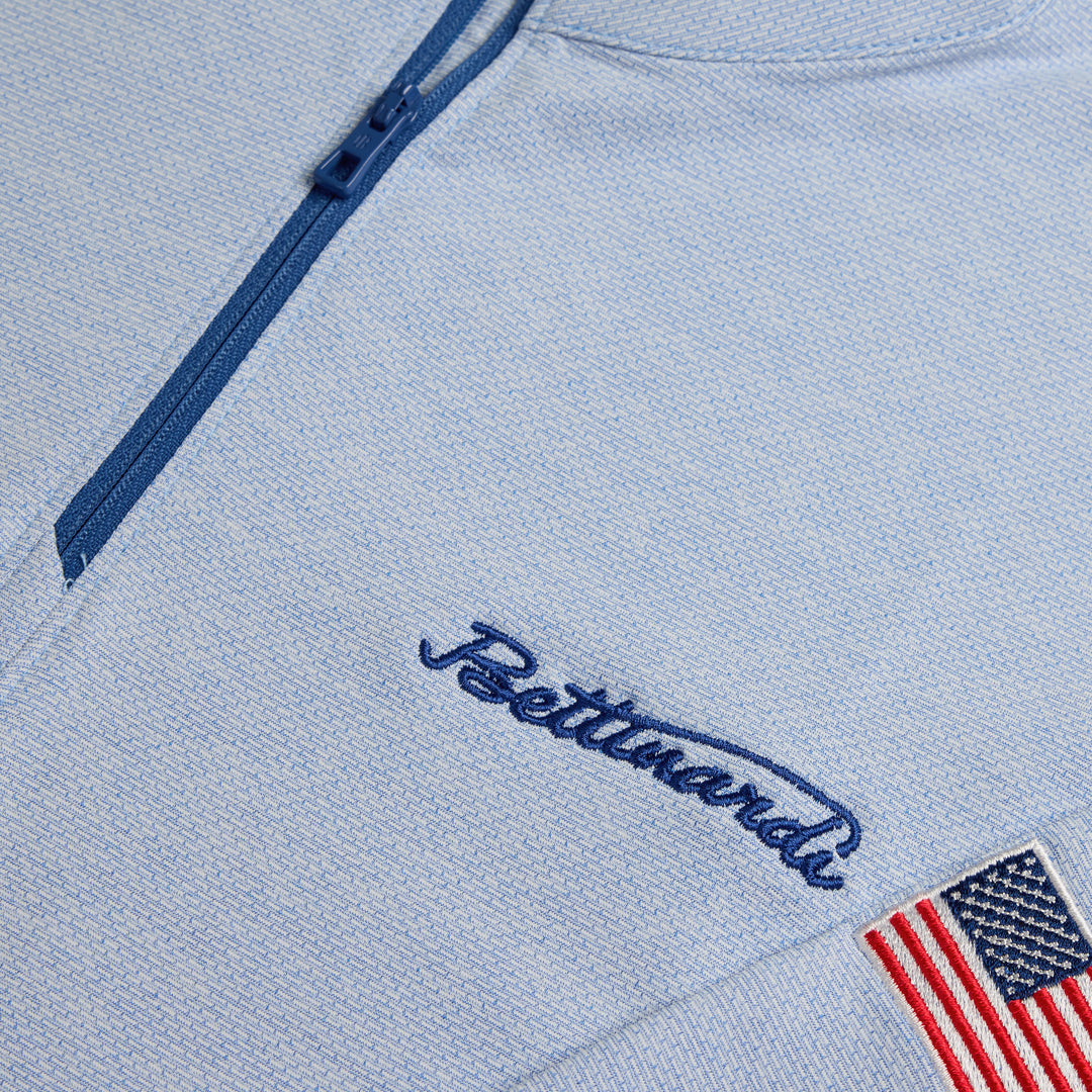 Bettinardi Holderness &amp; Bourne American Flag Bell Pullover (Heathered Vista Blue)