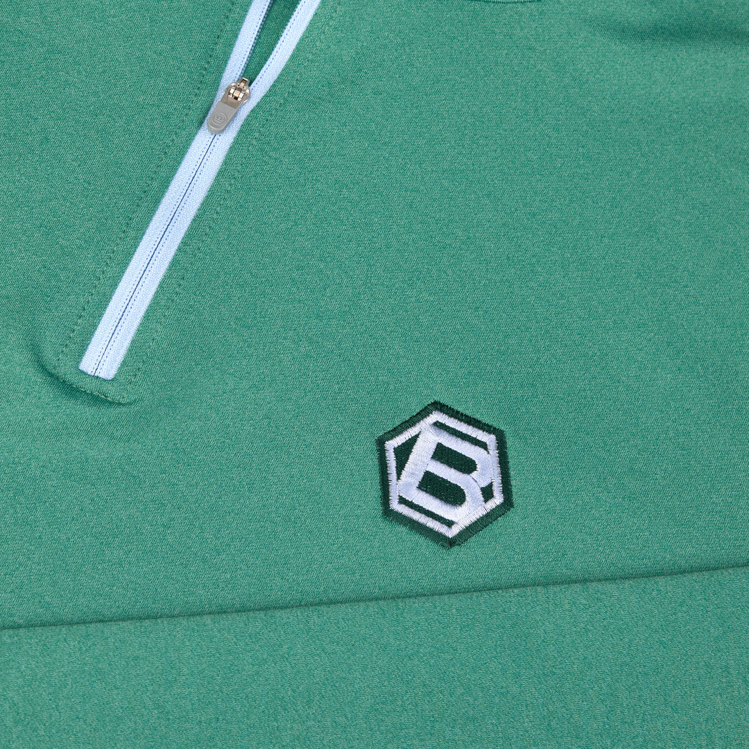 Bettinardi Peter Millar Perth Mélange Performance Quarter Zip (Snow Pea)