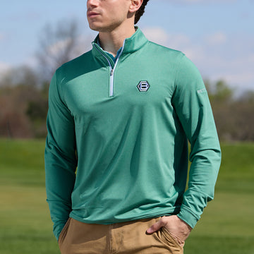 Bettinardi Peter Millar Perth Mélange Performance Quarter Zip (Snow Pea)