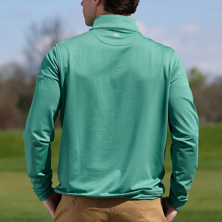 Bettinardi Peter Millar Perth Mélange Performance Quarter Zip (Snow Pea)