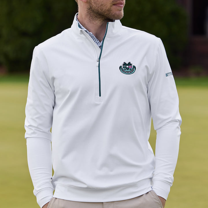 Bettinardi Straight Down 3D Fat Cat Patron Quarter Zip (White/Sage