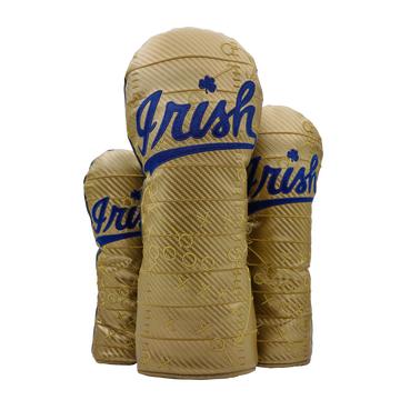 Notre Dame X's & O's Gold Carbon Fiber Wood Covers