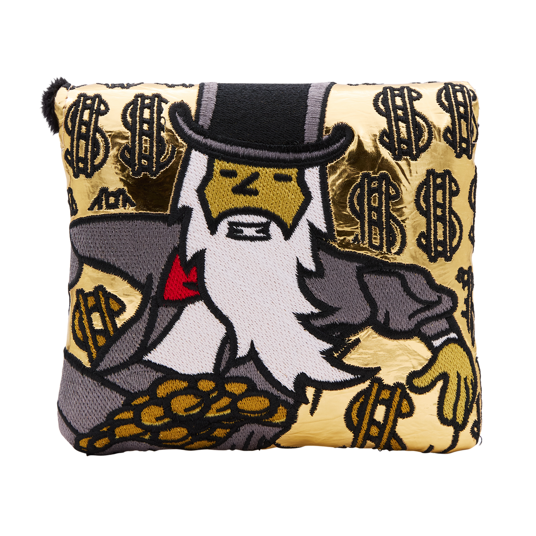 Monopoly x Bettinardi Golden Moneybag Wizard Center-Shafted Mallet Putter Headcover- front