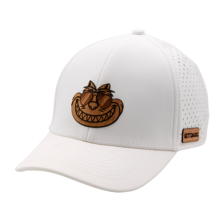 Bettinardi Wood Applique Sunglasses Fat Cat Low Profile Performance Hat (White)