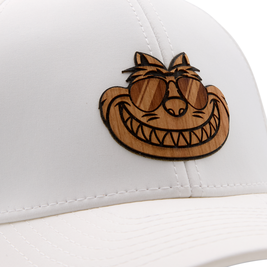 Bettinardi Wood Applique Sunglasses Fat Cat Low Profile Performance Hat (White)