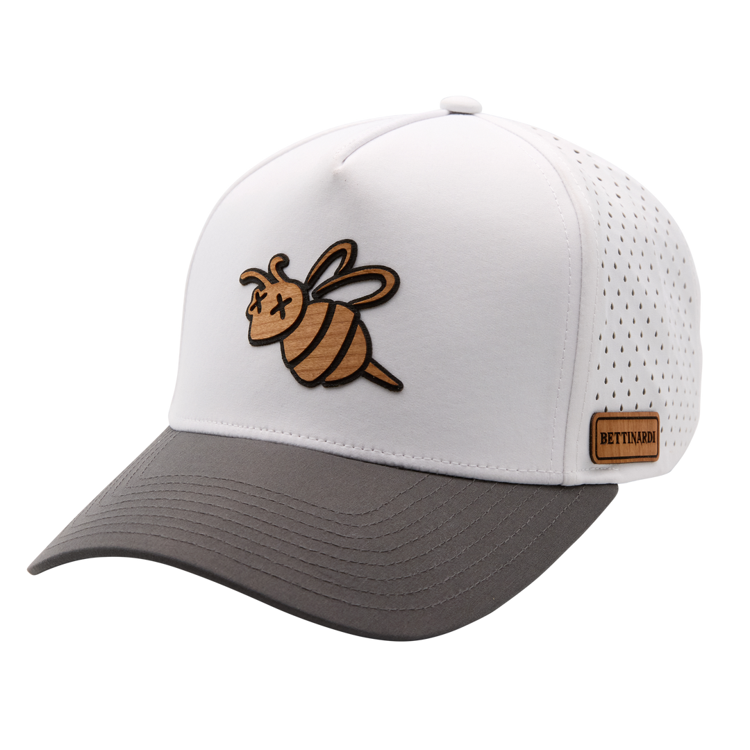 Bettinardi Wood Applique Poison Stinger Performance Snapback Hat (White/Gray)