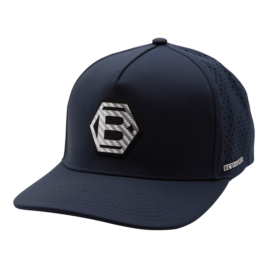 Bettinardi Carbon Fiber Applique Hex B Medium Profile Snapback Hat (Navy)