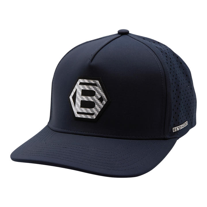 Bettinardi Carbon Fiber Applique Hex B Medium Profile Snapback Hat (Navy)