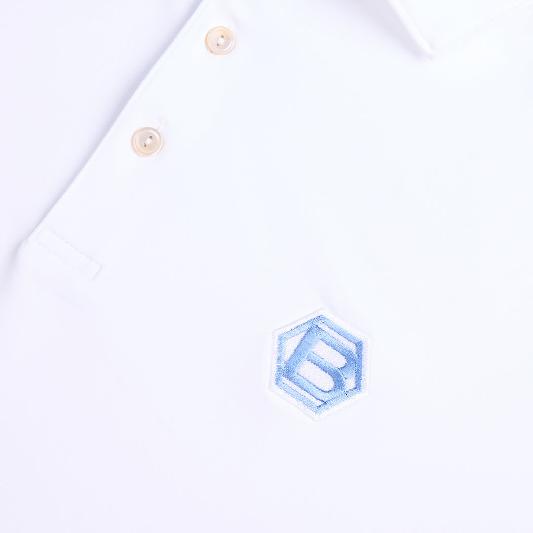 Bettinardi Peter Millar Hex B Solid Performance Jersey Polo (White)